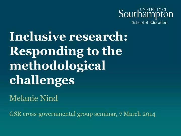 inclusive research responding to the methodological challenges