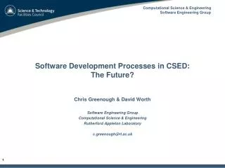 Software Development Processes in CSED: The Future?