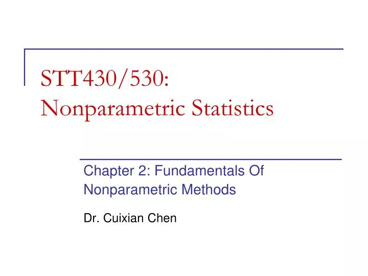stt430 530 nonparametric statistics