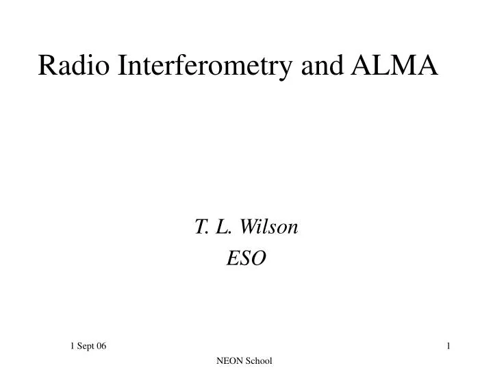 radio interferometry and alma
