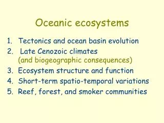 Oceanic ecosystems