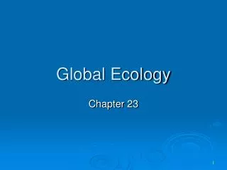 Global Ecology