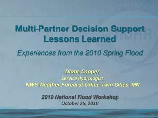 2010 National Flood Workshop October 26, 2010