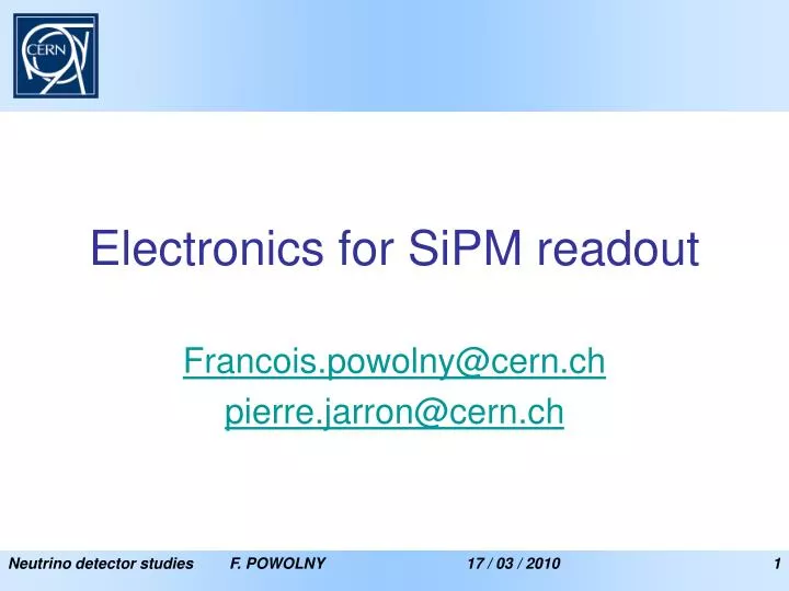 electronics for sipm readout