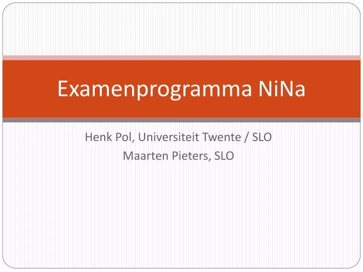 examenprogramma nina