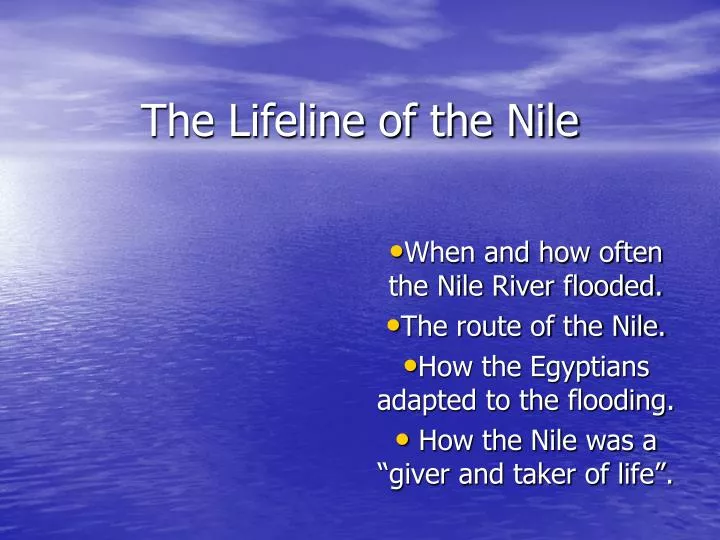 the lifeline of the nile