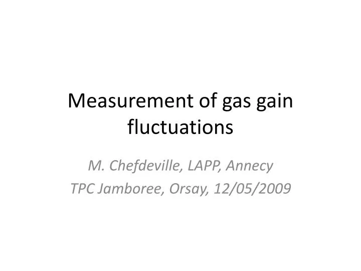 measurement of gas gain fluctuations