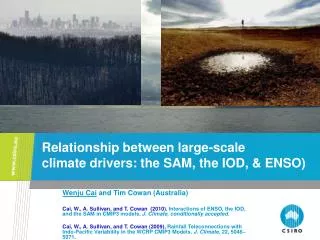 Relationship between large-scale climate drivers: the SAM, the IOD, &amp; ENSO)