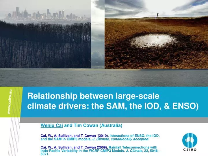 relationship between large scale climate drivers the sam the iod enso