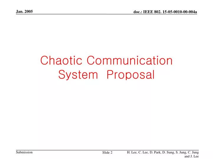 chaotic communication system proposal