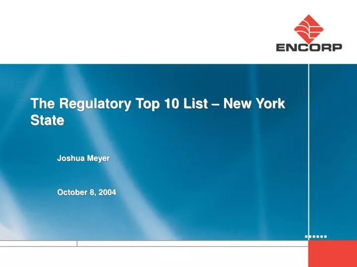 the regulatory top 10 list new york state
