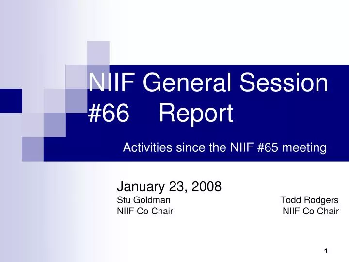 niif general session 66 report activities since the niif 65 meeting