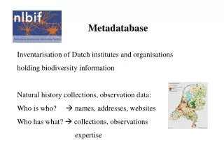 Inventarisation of Dutch institutes and organisations holding biodiversity information