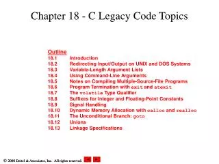 Chapter 18 - C Legacy Code Topics