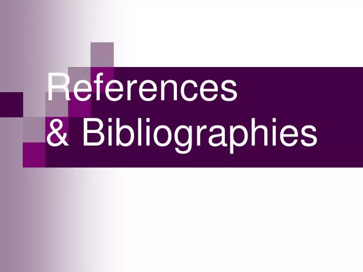 references bibliographies