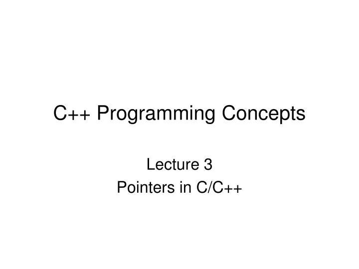 c programming concepts