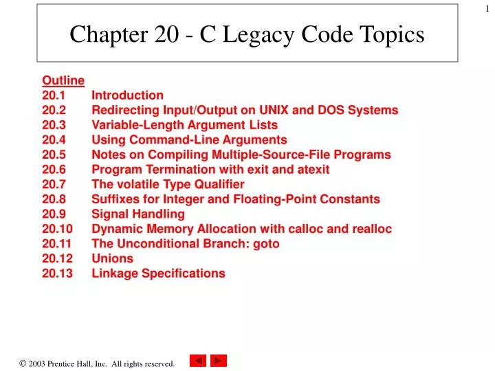 chapter 20 c legacy code topics
