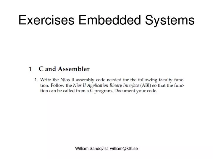 exercises embedded systems