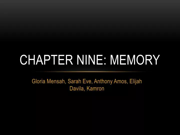 chapter nine memory