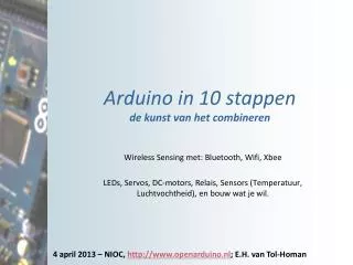 arduino in 10 stappen de kunst van het combineren
