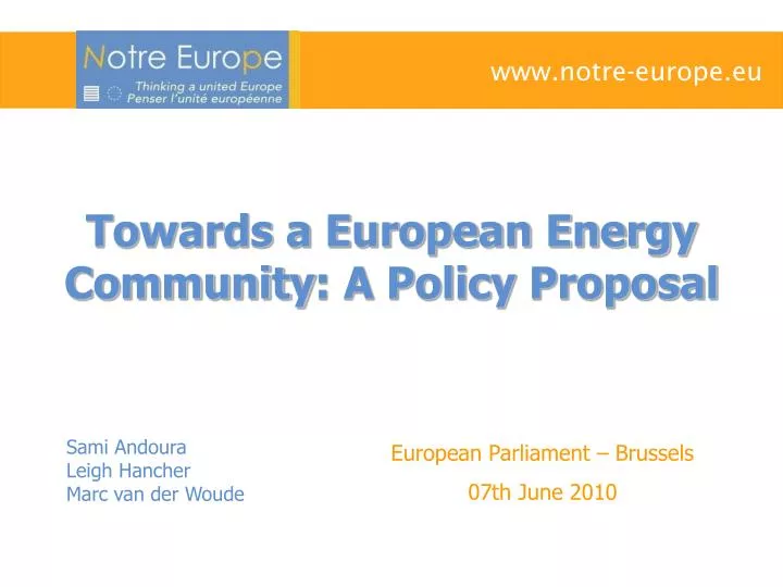 towards a european energy community a policy proposal