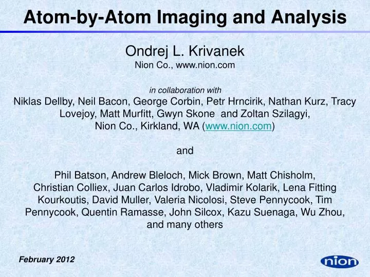atom by atom imaging and analysis