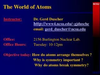 The World of Atoms