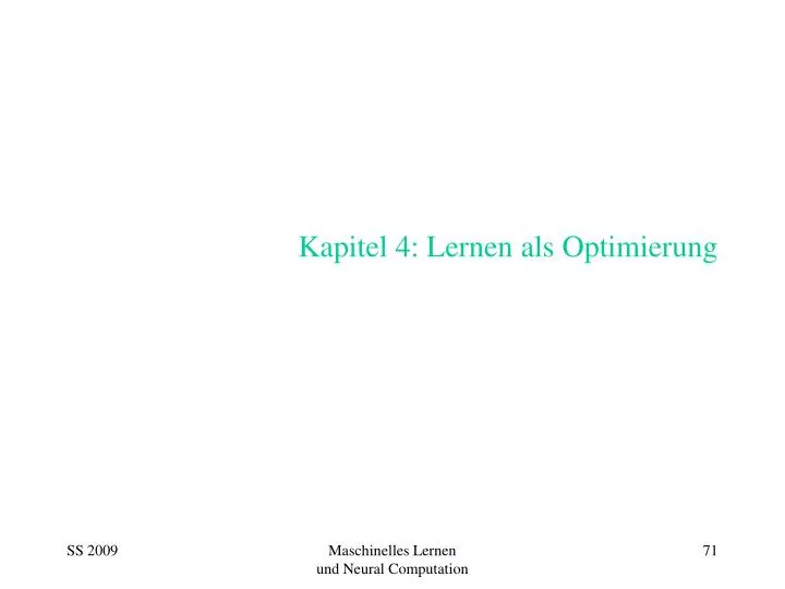 kapitel 4 lernen als optimierung