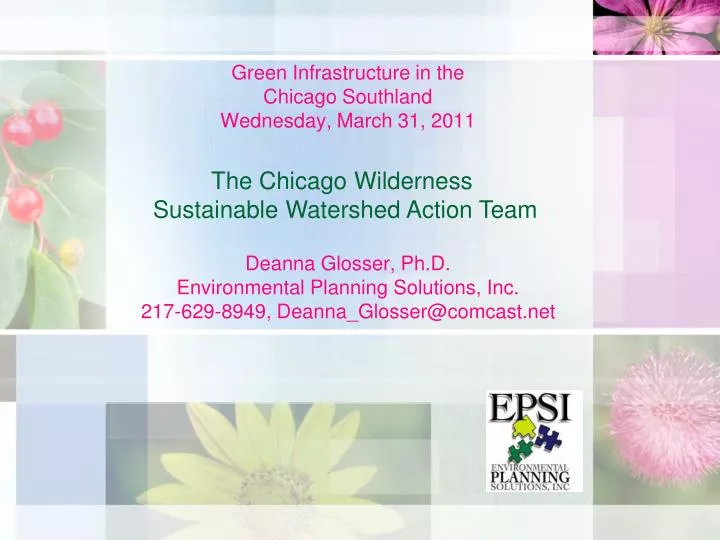 green infrastructure in the chicago southland wednesday march 31 2011