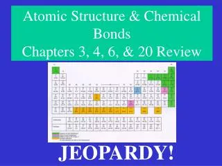 Atomic Structure &amp; Chemical Bonds Chapters 3, 4, 6, &amp; 20 Review
