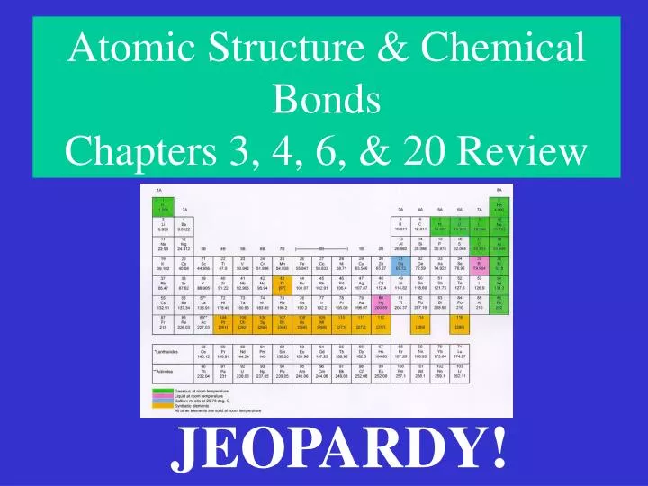 atomic structure chemical bonds chapters 3 4 6 20 review