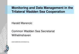 Harald Marencic Common Wadden Sea Secretariat Wilhelmshaven waddensea-secretariat