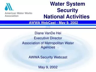 Water System Security National Activities
