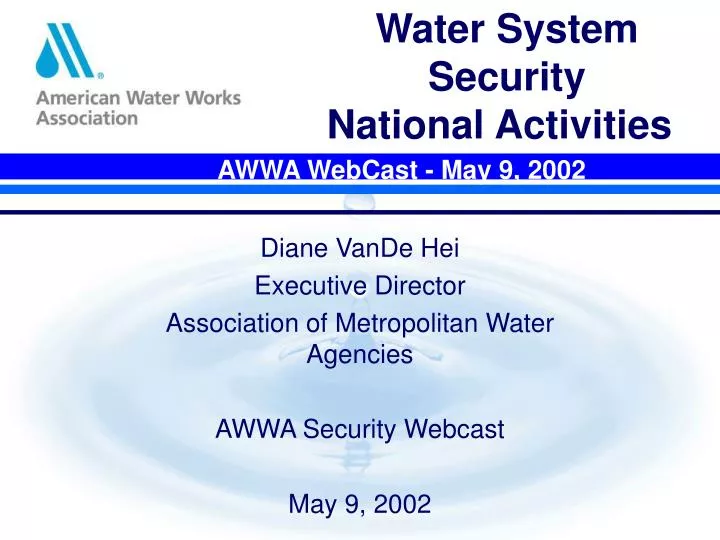 water system security national activities