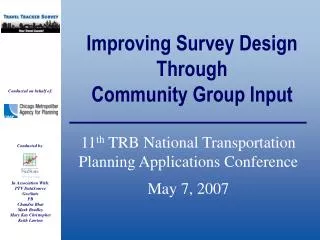 Improving Survey Design Through Community Group Input