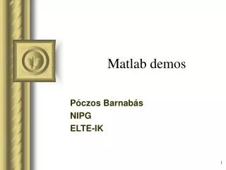 m atlab demos