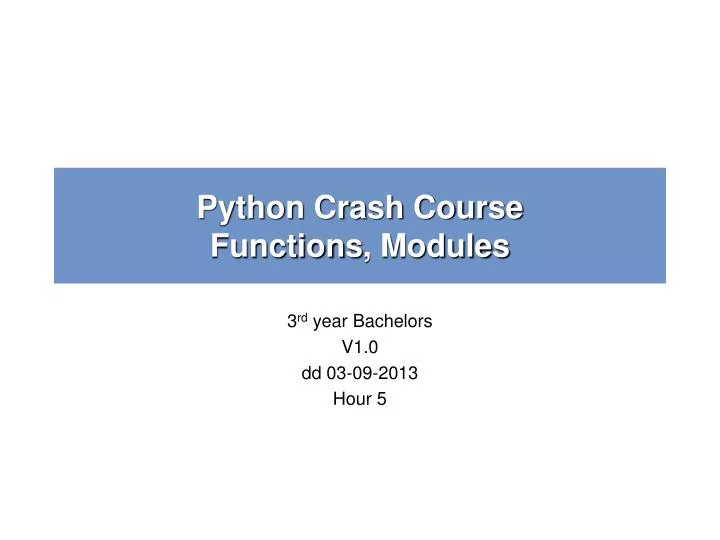 python crash course functions modules