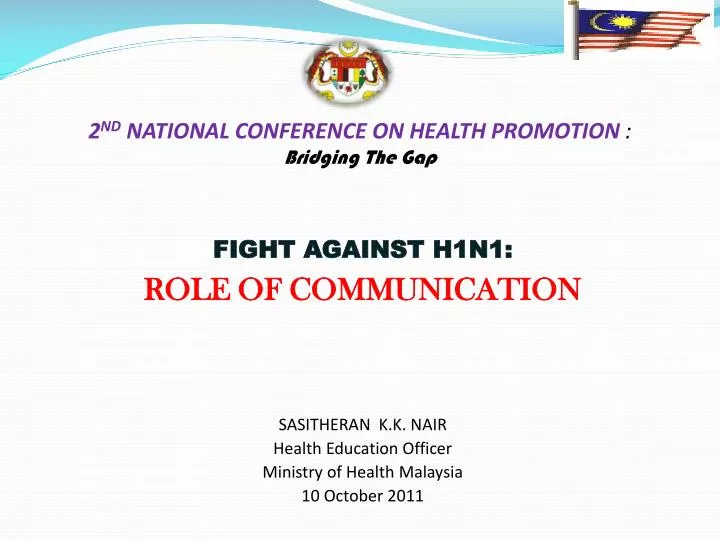 2 nd national conference on health promotion bridging the gap
