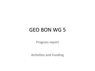 GEO BON WG 5