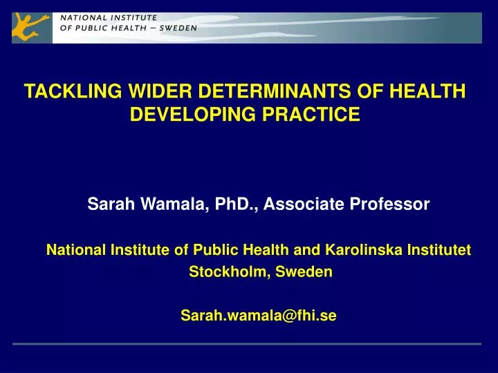 tackling wider determinants of health developing practice