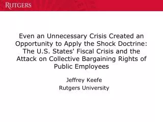 Jeffrey Keefe Rutgers University