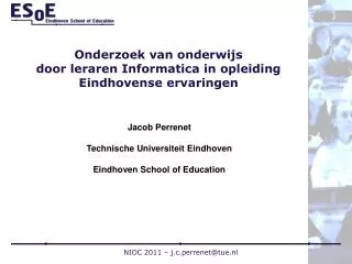 onderzoek van onderwijs door leraren informatica in opleiding eindhovense ervaringen