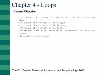 Chapter 4 - Loops