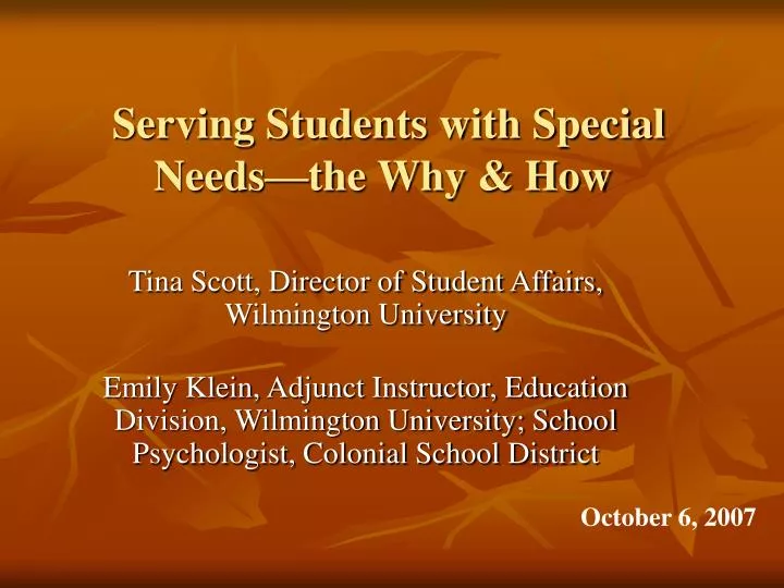 serving students with special needs the why how
