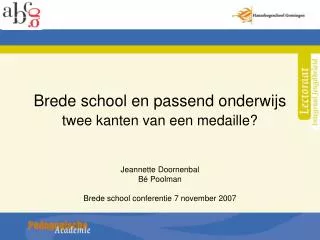 brede school en passend onderwijs