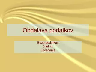 obdelava podatkov