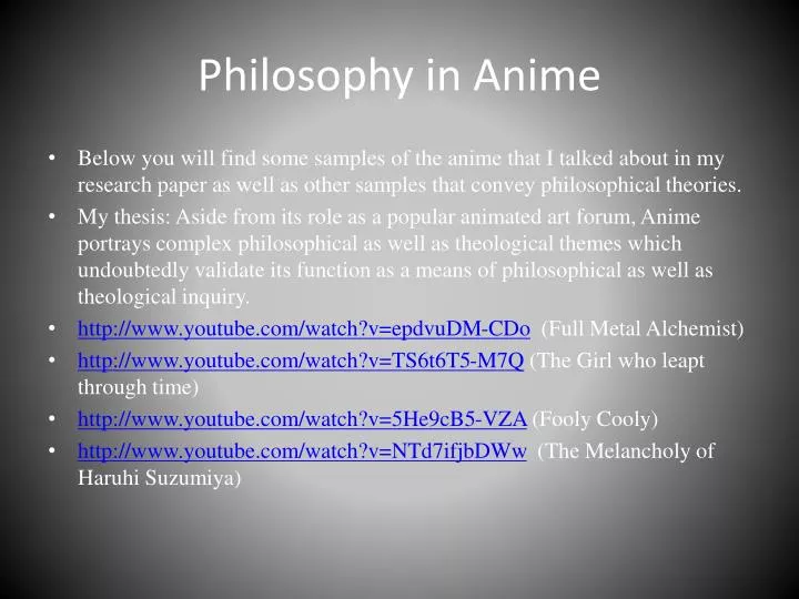 philosophy in anime