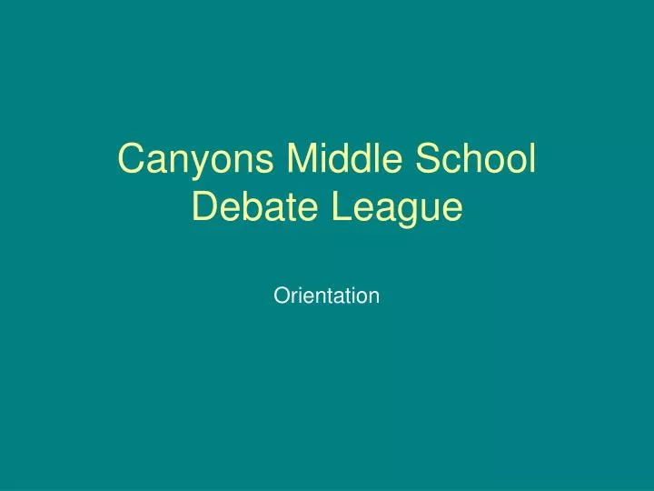 canyons middle school debate league