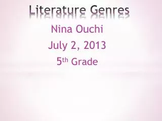 Literature Genres