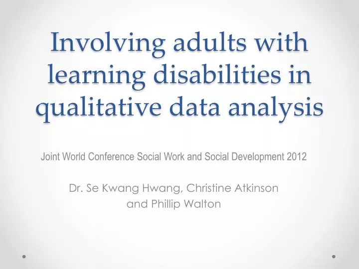 involving adults with learning disabilities in qualitative data analysis